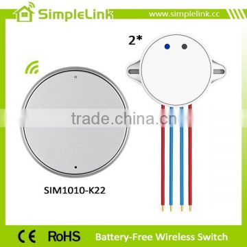 Energy harvesting RF battery-free 220V wall light switch with CE RoHS