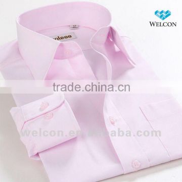 long sleeve Italian style latest fashion design dress wear pink men cotton shirt
