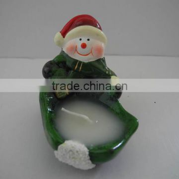 ceramic snowman tealight candle holder