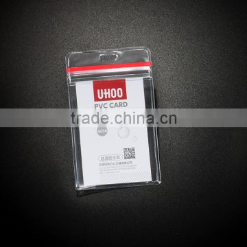 UHOO 2015 new product hard PVC waterproof transparent name badge holder