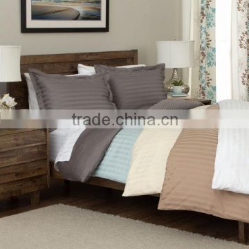 shengsheng 250T sateen 100% Cotton 1'' Stripe Dobby hotel collection bedding duvet cover set