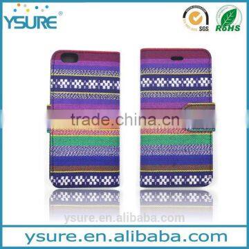 Chinese Style Fashion Light Fabric Wallet Leather Phone Case For Asus Zenfone 2 with PVC ID and credit card slots