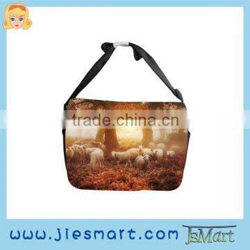 JSMART Canvas messenger bag custom made sublimation printing shoulder bag