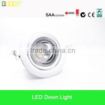 2015 New design 12W Round COB recessed LED downlight with lens ( Cutout 100mm, SAA, C-TICK certified ) Gimbal head adjustable