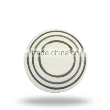 ceramic White Knob with Grey Circles