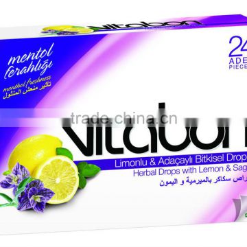 Herbal Lozenge Vitabon Multivitamin Drops with Lemon and Sage Extract Candy Blister Package lantern candy