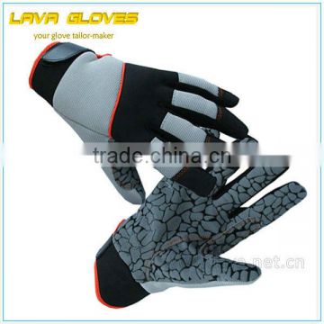 PVC pattern non slip gloves synthetic mechanic gloves for firm grip, hand gloves