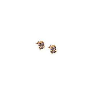 Copper, Zinc Alloy, Aluminum Cid Cufflink By Brass Stamped With Soft Enamel, Gold Plating