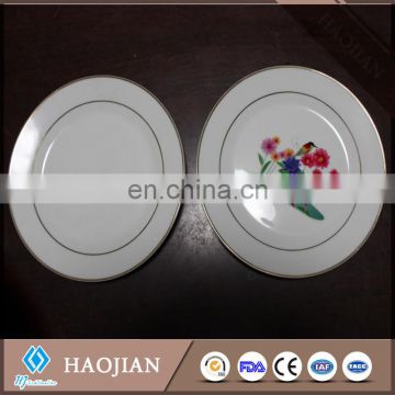 8 inches sublimation blank ceramic plate dinner dishes with gold rim