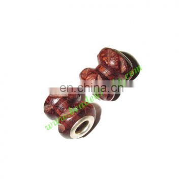 Handmade Fancy Wooden Beads, size 13x15mm, weight approx 1.48 grams BWLHF0022