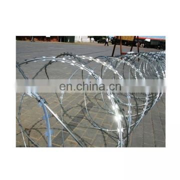single coil concertina spiral razor wire security barrier
