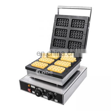 Nonstick OEM Best 6 Mini Commercial Square Restaurant Waffle Maker For Sale