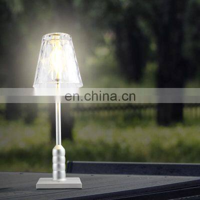 Chic Creative Cordless bedroom glass shades beside lights table lamp