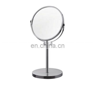 High quality double-sided stainless steel cosmetic mirror home free standing mirror bathroom magnifying makeup mirror