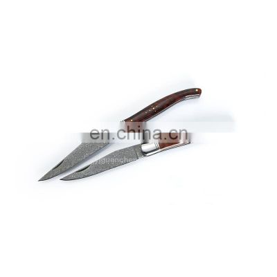 217MM sharp knife wood handle folding pocket knife