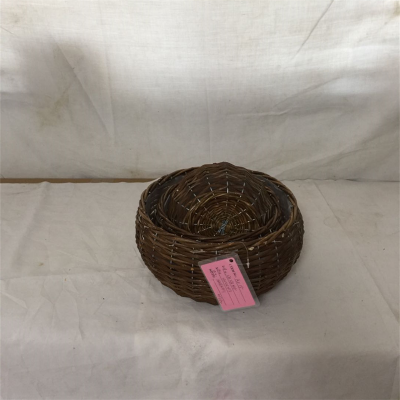 Cheap Wholesale Round Shape Hand Woven Storage Willow Basket