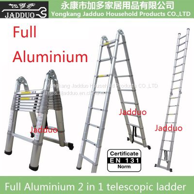 Full Aluminum 2 In 1 Telescopic Ladder