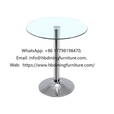 Luxury Round Glass Top Metal Base Dining Table