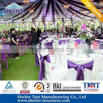 Shanghai Easy to install firmly Alu pvc waterproof repast dinner tent with table&desk