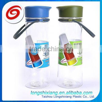 2015 reusable rolled folded or flattened plastic water bottle with carabiner