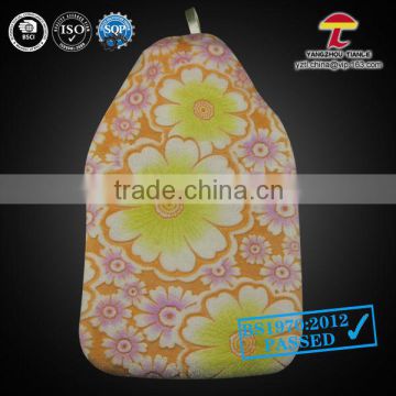 2000ML hot water bag with flowers coral fleece cover