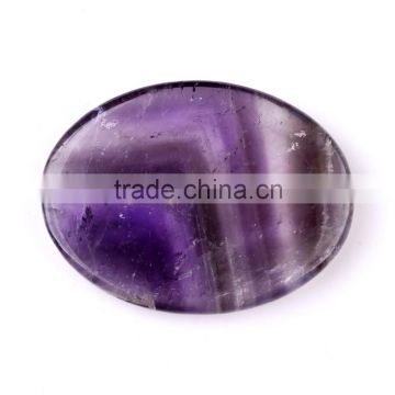 1.5 inch customize cabochon healing stone, purple flourite worry stone palm stone