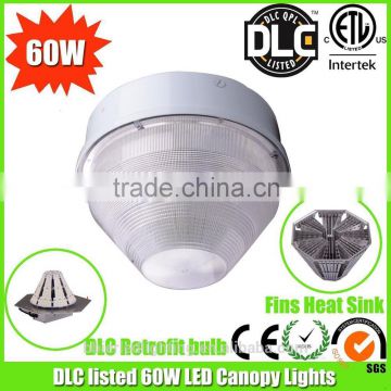 aluminium fins heat sink Industrial lighting 60w led canopy light for petrol stations