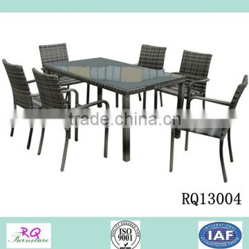 Garden Dining Table Sets PE Rattan Changed Color Rattan