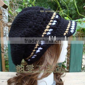 Hand crochet adult hat fashion classic