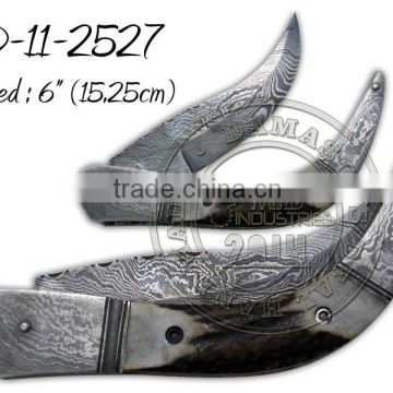 Damascus Steel Folding Knife DD-11-2527