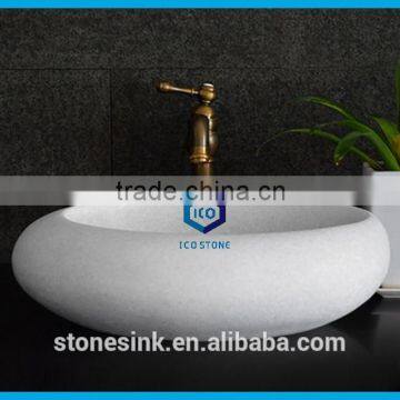 Natural marble white bathroom sink