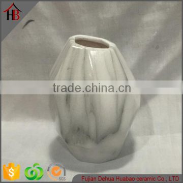 ceramic marble geometrical shape plant pot