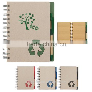 Promotional Customized Logo Spiral Notebook With Pen