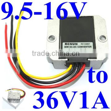 Hot Sale DC-DC 12V step up to 36V 1A 36W boost converter power supply module waterproof for Bus LED