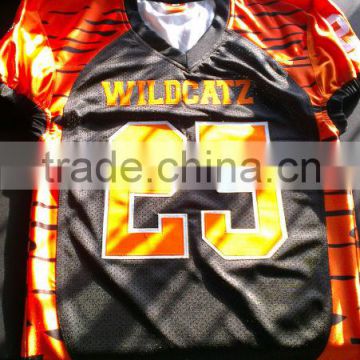100 % Polyester Custom Tackle Twill Jerseys with Air Cool mesh with Heavy spandex Side inserts