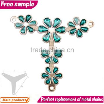 Flowers design PVC metal shoe chain decoration