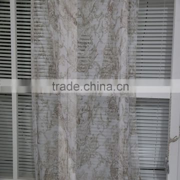 Wholesale French curtain design printing voile sheer curtain fabric in 2015