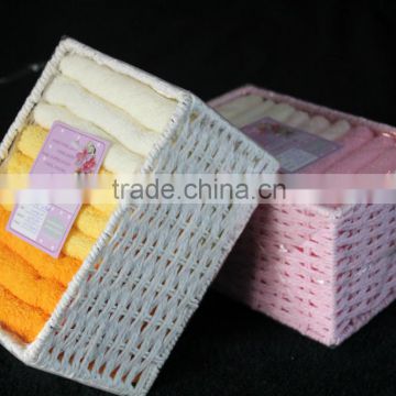 9Pcs Gift Cotton Towel in Paper Basket