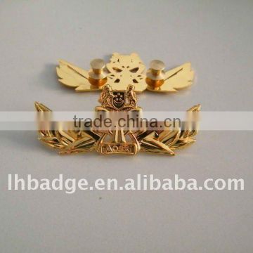 army badge , pin badge, metal badge for caps ,gold color badge