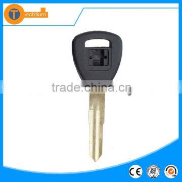 car key with uncut blade and printed logo and chip grovve blank key cover for Honda city accord