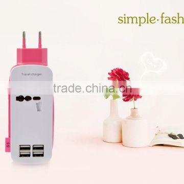 Wholesale 4 USB Travel Charger for mobile phone and tablet pc