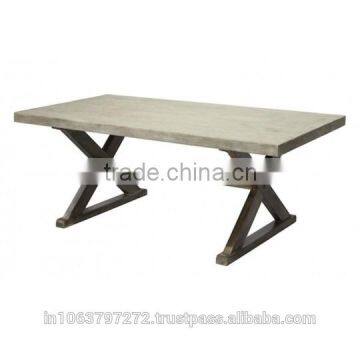 Concrete Dining Table W/Concrete Finish Top & Pine