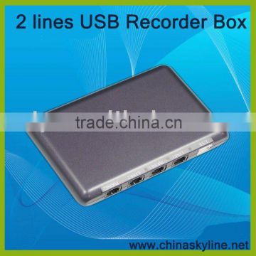 2 line telephone call recording set,usb recorder box,call recorder