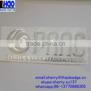Custom logo 3D soft PVC car sticker emblem Decal stamping chrome badge with sticker for car