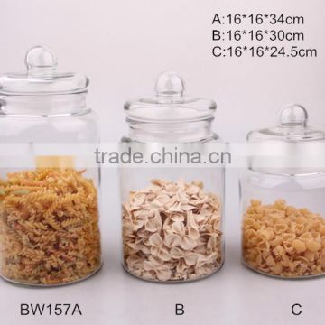 2015 new big airtight glass canister with glass lid
