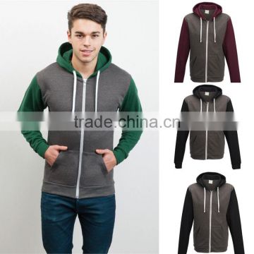 Men's Fashion Clothing Casual Wear Double fabric Ribbed cuffs and hem full zip hoodie Mens blank hoodies
