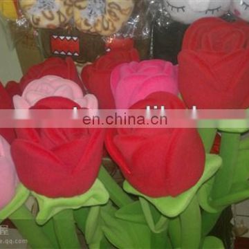 Hot sale valentines day plush flower of rose,cheap wholesale plush toys