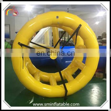 Durable 0.9mm pvc inflatable water roller, floating water walking wheel for water game from china manufacturer