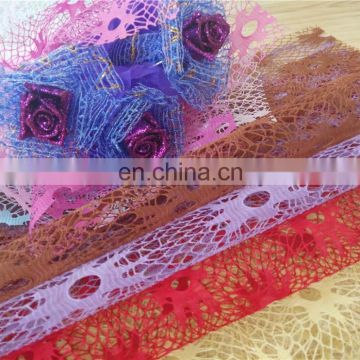 2016 high quality polyester flower design mesh fabric sunflower design mesh