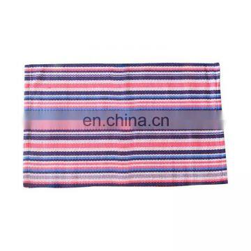 Competitive price easy cleaning machine woven rug  custom design colorful stripe floor mat